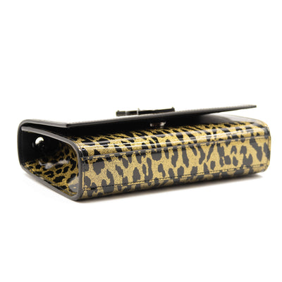 NEW Saint Laurent Monogram Small Kate Glitter Leopard Small Classic Woc