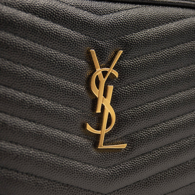 Saint Laurent Grain De Poudre Matelasse Monogram Mini Lou Camera Bag Black