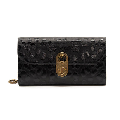 NEW Christian Louboutin Belt Elisa Embossed Black Leather Messenger Bag