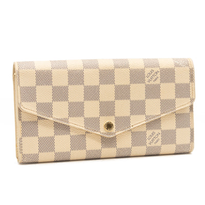 Louis Vuitton Damier Azur Sarah NM Flap Wallet White Canvas