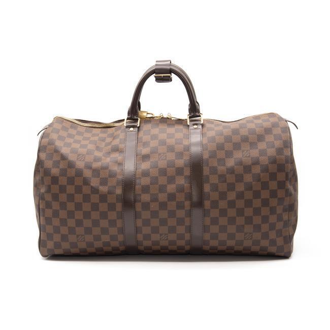 Louis Vuitton Keepall Damier Ebene 50 Brown Coated Canvas Weekend/Travel Bag