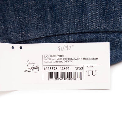 NEW Christian Louboutin Loubishore Miss Shore Weekend Blue Denim Tote