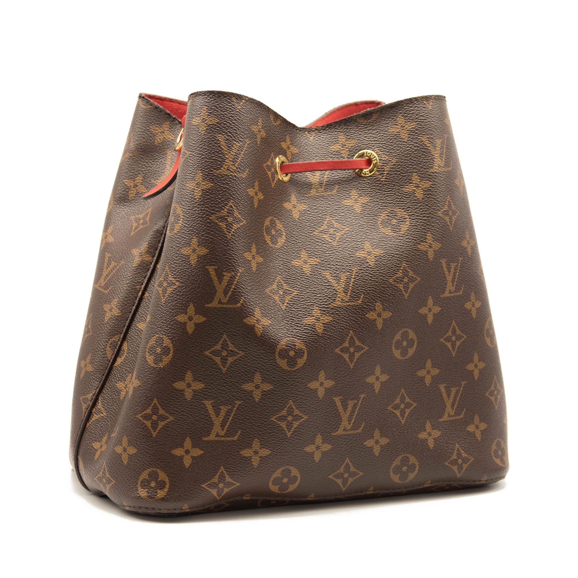Louis Vuitton Monogram Neonoe Mm Coquelicot Brown/Red Canvas Shoulder Bag