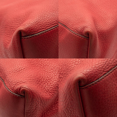 Gucci Pebbled Calfskin Medium Soho Chain Shoulder Bag Red Tote