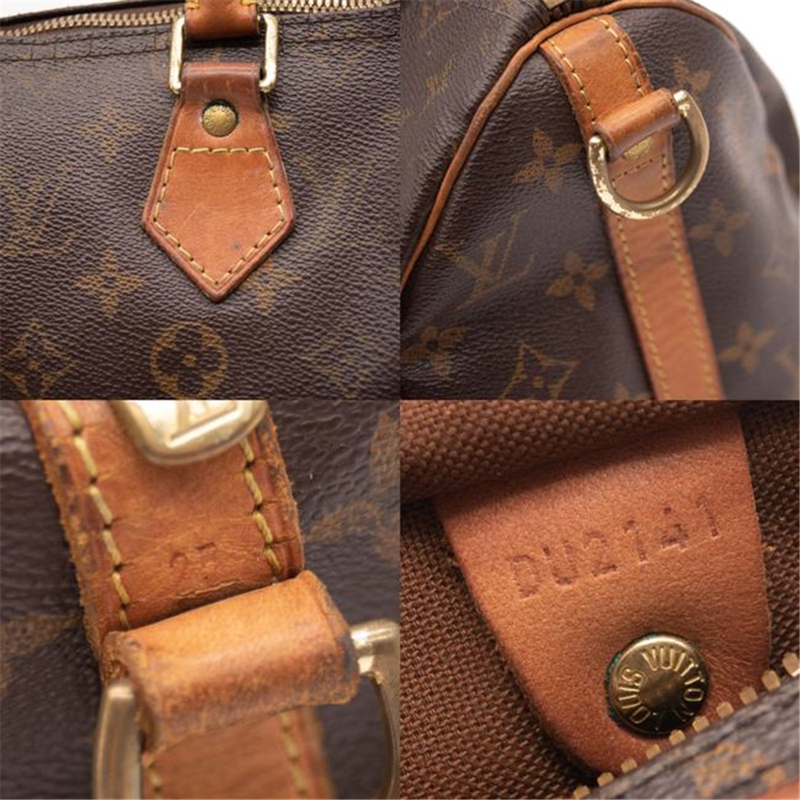 VERY USED Louis Vuitton Speedy Bandouliere 25 Brown Monogram Canvas Satchel