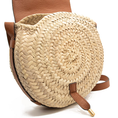 Chloe Marcie Leather & Raffia Crossbody Bag