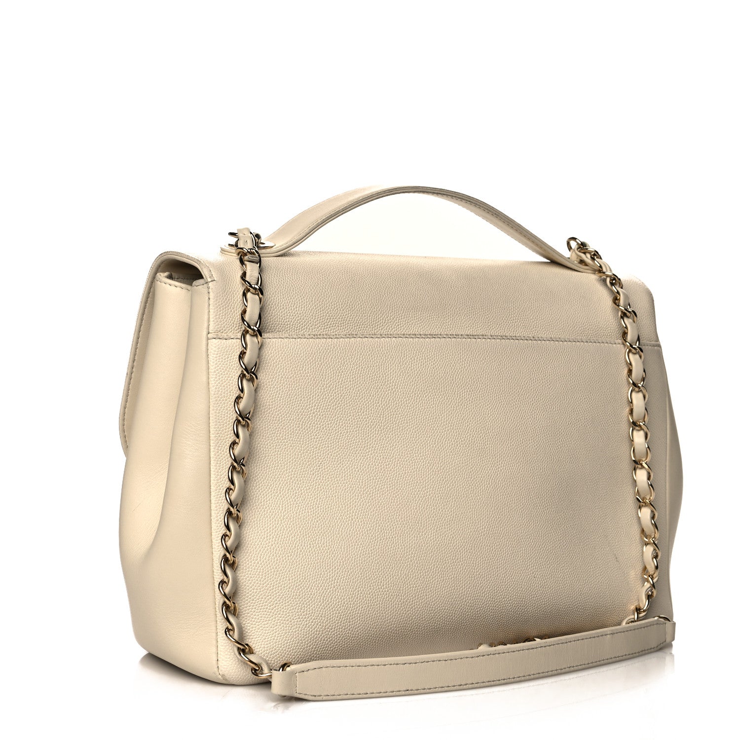 Chanel Caviar quilted large business affinity flap white