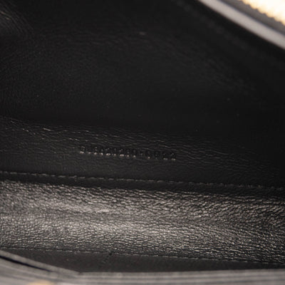 Saint Laurent Classic Monogram Chain Wallet Mixed Matelasse Leather Medium Black Gold