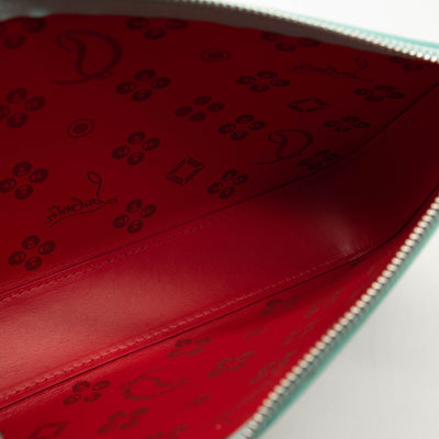 NEW Christian Louboutin Loubila Loubinthesky Laser Perforated Leather Pouch Bermuda