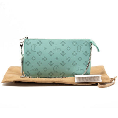 NEW Christian Louboutin Loubila Loubinthesky Laser Perforated Leather Pouch Bermuda