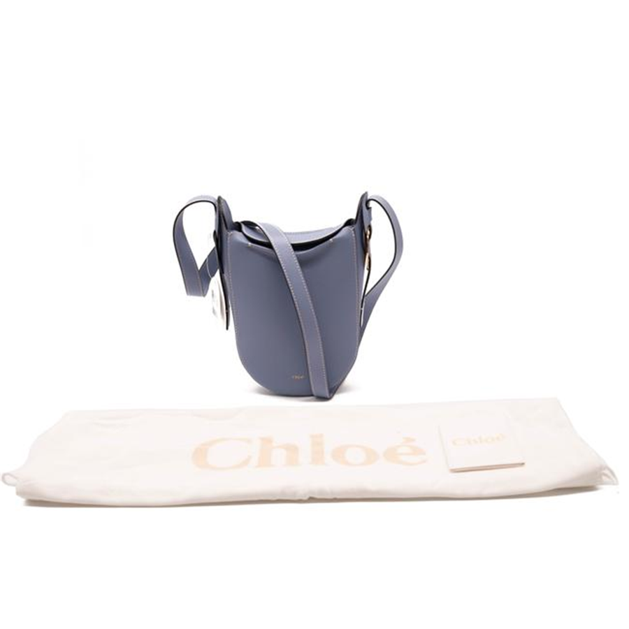 NEW Chloe Mini Darryl Blue Leather Shoulder Bag
