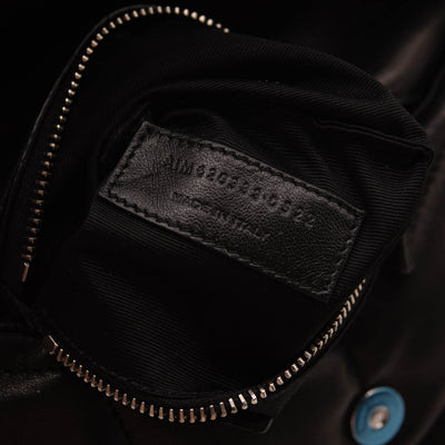 NEW Saint Laurent Lambskin Quilted Mini Loulou Puffer Monogram Chain Satchel Black