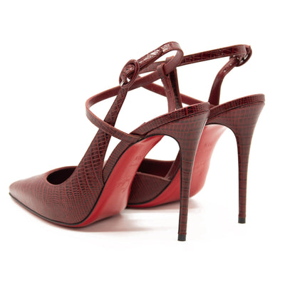 NEW Christian Louboutin Jenlove Lizard Embossed Pointed Toe Pump EU 39