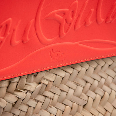 Christian Louboutin Christian Louboutin Loubishore Logo Straw Tote Orange