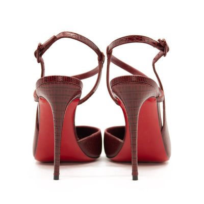 NEW Christian Louboutin Jenlove Lizard Embossed Pointed Toe Pump EU 39