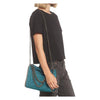NEW $1290 Stella McCartney Teal Mini Falabella Metallic Blue Faux Leather Cross Body Bag