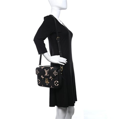 Louis Vuitton Pochette Métis Empreinte Monogram Giant Black Leather Shoulder Bag