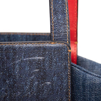 NEW Christian Louboutin Loubishore Miss Shore Weekend Blue Denim Tote