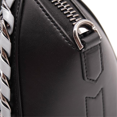Givenchy Mini Antigona Woven Chain Satchel Black Leather Shoulder Bag