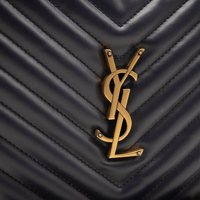 NEW Saint Laurent Calfskin Matelasse Monogram Lou Camera Bag Navy