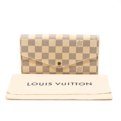 Louis Vuitton Damier Azur Sarah NM Flap Wallet White Canvas