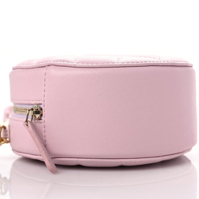 Chanel Calfskin Quilted Pearl Round Clutch With Chain Light Pink
