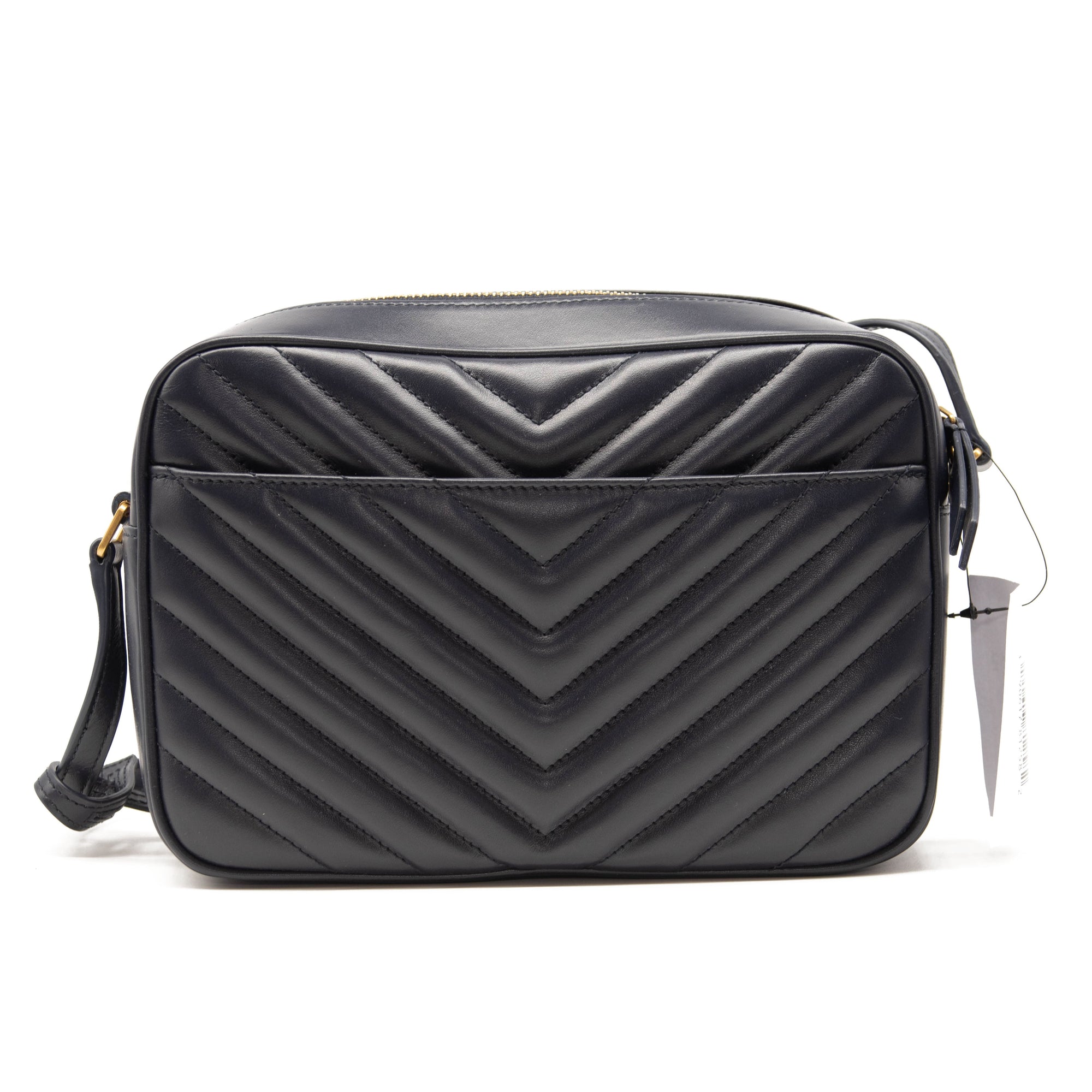 NEW Saint Laurent Calfskin Matelasse Monogram Lou Camera Bag Navy