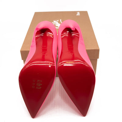 NEW Christian Louboutin So Kate Pointed Toe Pump 133 mm 38.5 Pink Patent