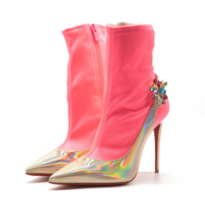 Christian Louboutin Jessie Joli Crystal Embellished Bootie US 8
