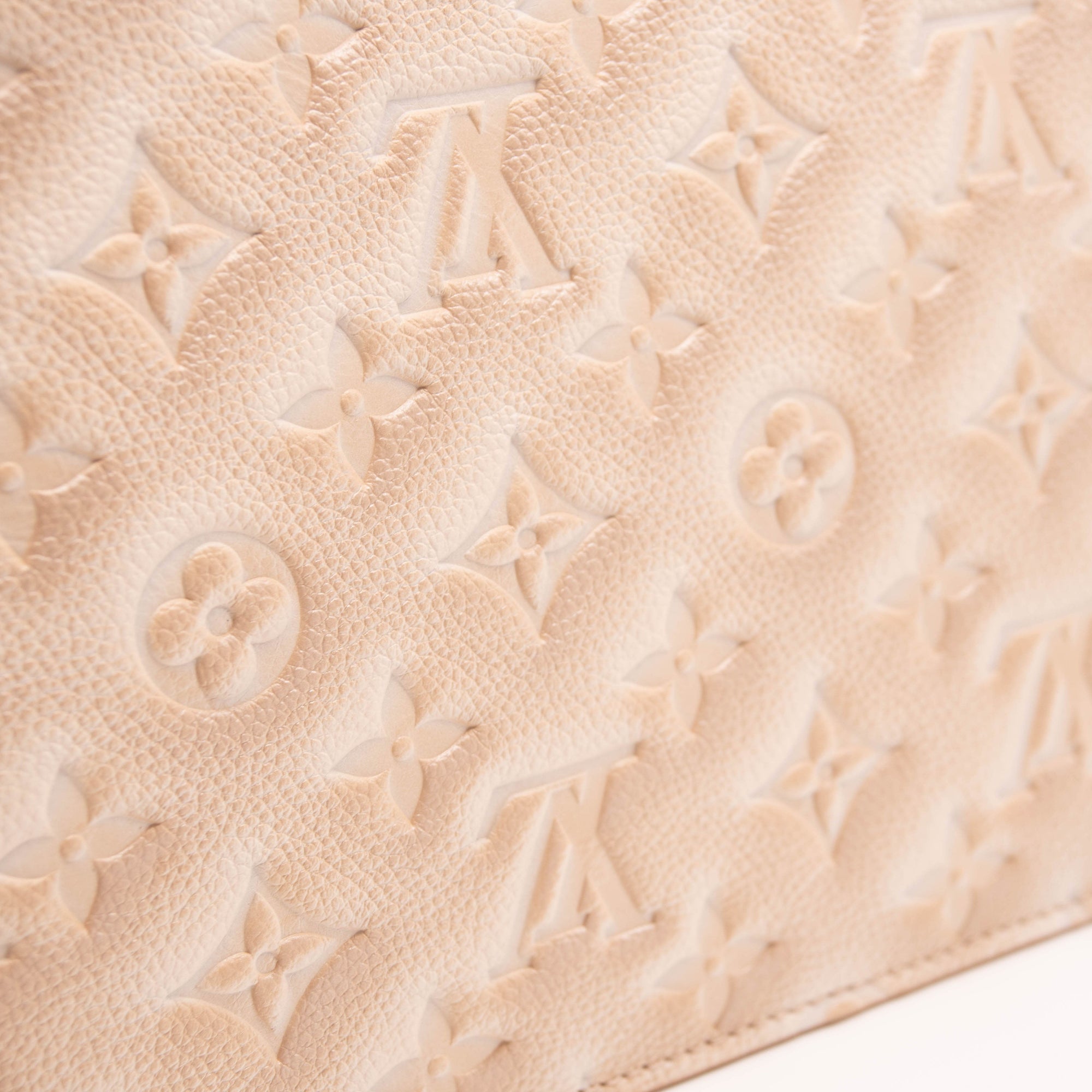 Louis Vuitton Empreinte Monogram Summer Stardust Neverfull MM Pochette Beige Clair Pink Wristlet