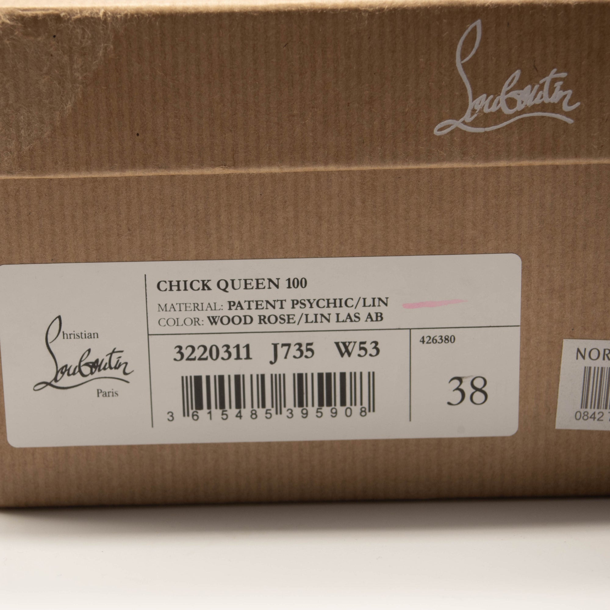 NEW Christian Louboutin Chick Queen Pointed Toe Pump Wood Rose 38 EU