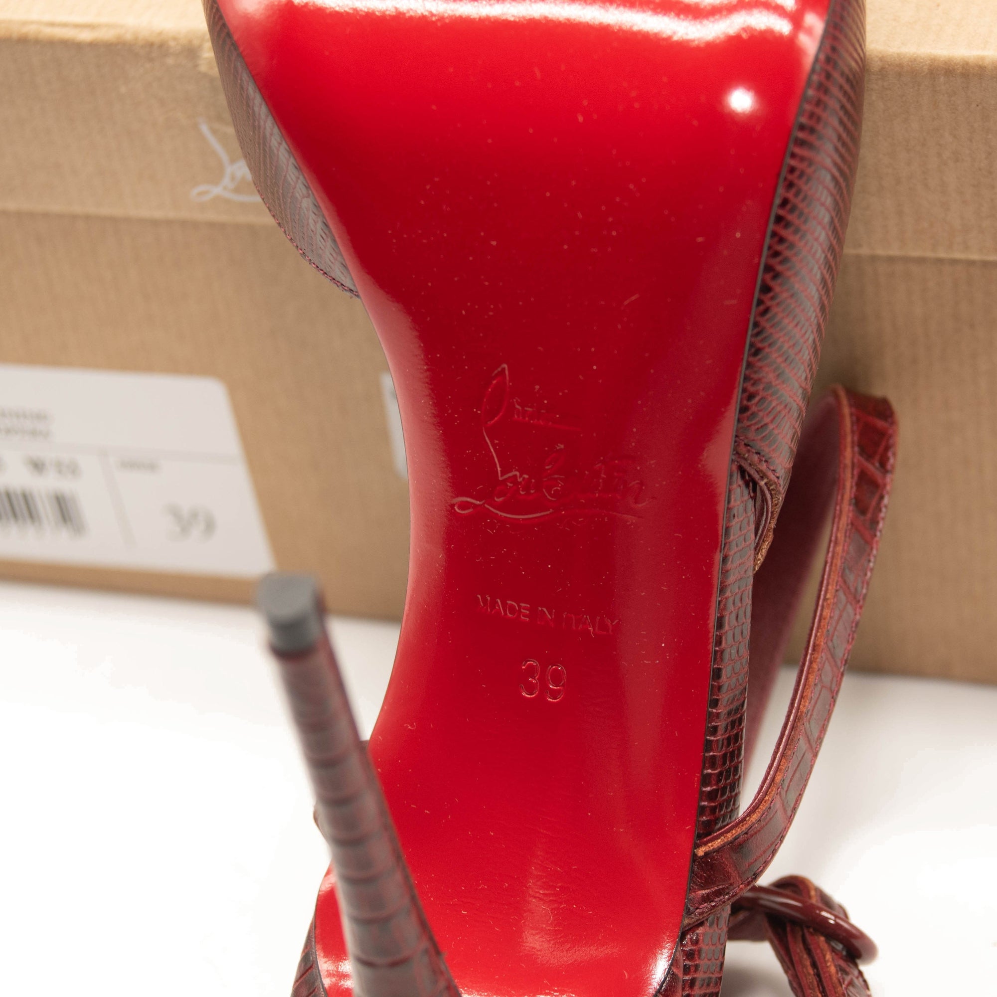 NEW Christian Louboutin Jenlove Lizard Embossed Pointed Toe Pump EU 39