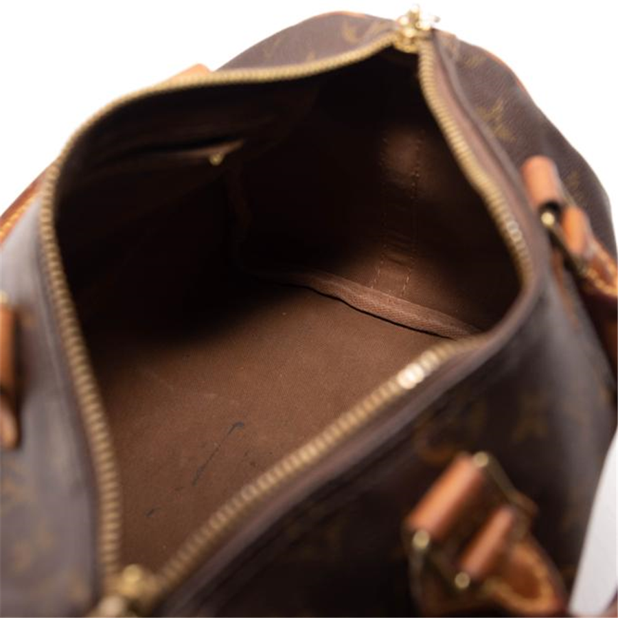VERY USED Louis Vuitton Speedy Bandouliere 25 Brown Monogram Canvas Satchel