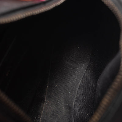 Saint Laurent Calfskin Matelasse Chevron Round Vinyle Camera Bag Black