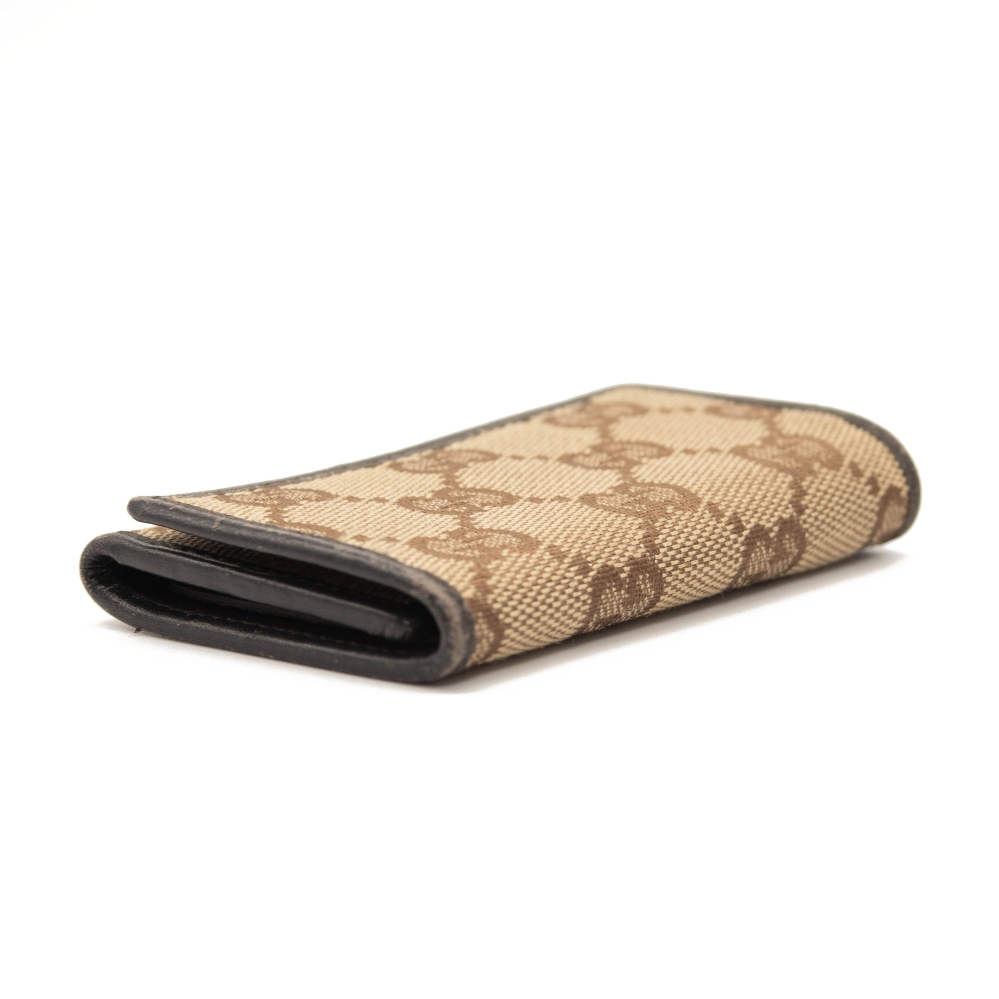 GUCCI Monogram 6 Key Holder Case Dark Brown GG Wallet Canvas Signature Logo