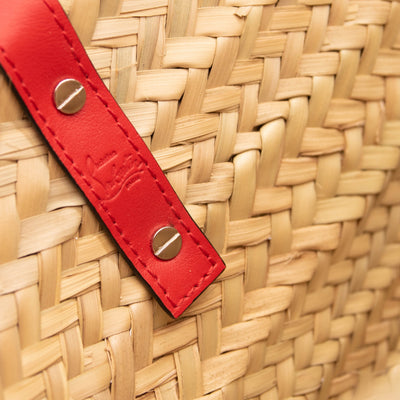 Christian Louboutin Christian Louboutin Loubishore Logo Straw Tote Orange