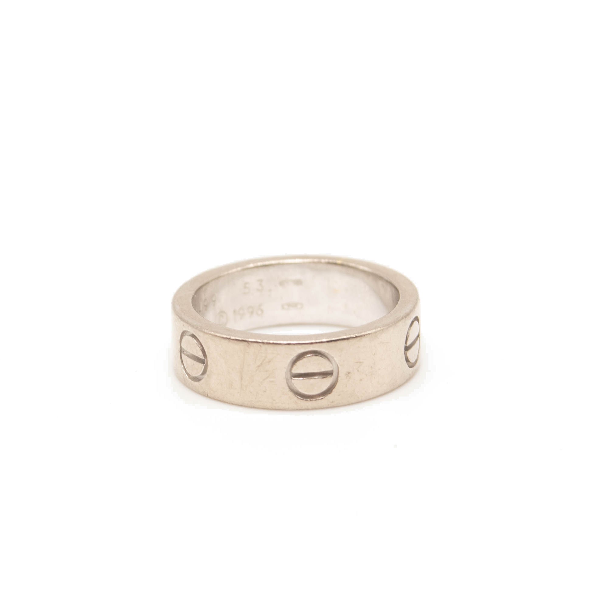 CARTIER 18K White Gold 5.5mm LOVE Ring US 5