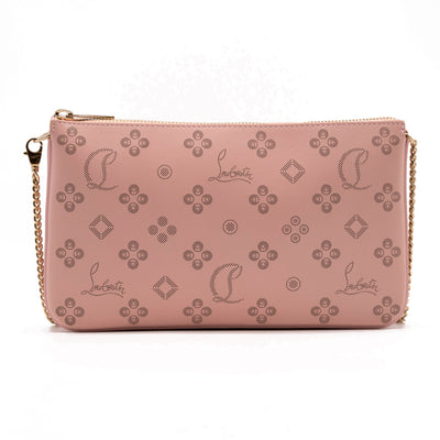Christian Louboutin Loubila Loubinthesky Laser Perforated Leather Pouch Pink