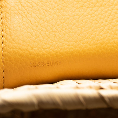 Chloe Marcie Leather & Raffia Crossbody Bag SUNFLOWER YELLOW