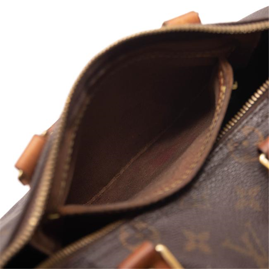 VERY USED Louis Vuitton Speedy Bandouliere 25 Brown Monogram Canvas Satchel