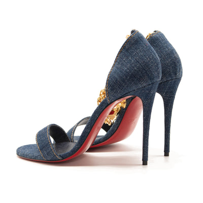 NEW Christian Louboutin Gourmi Denim Sandal Size EU 39 Pumps Heels