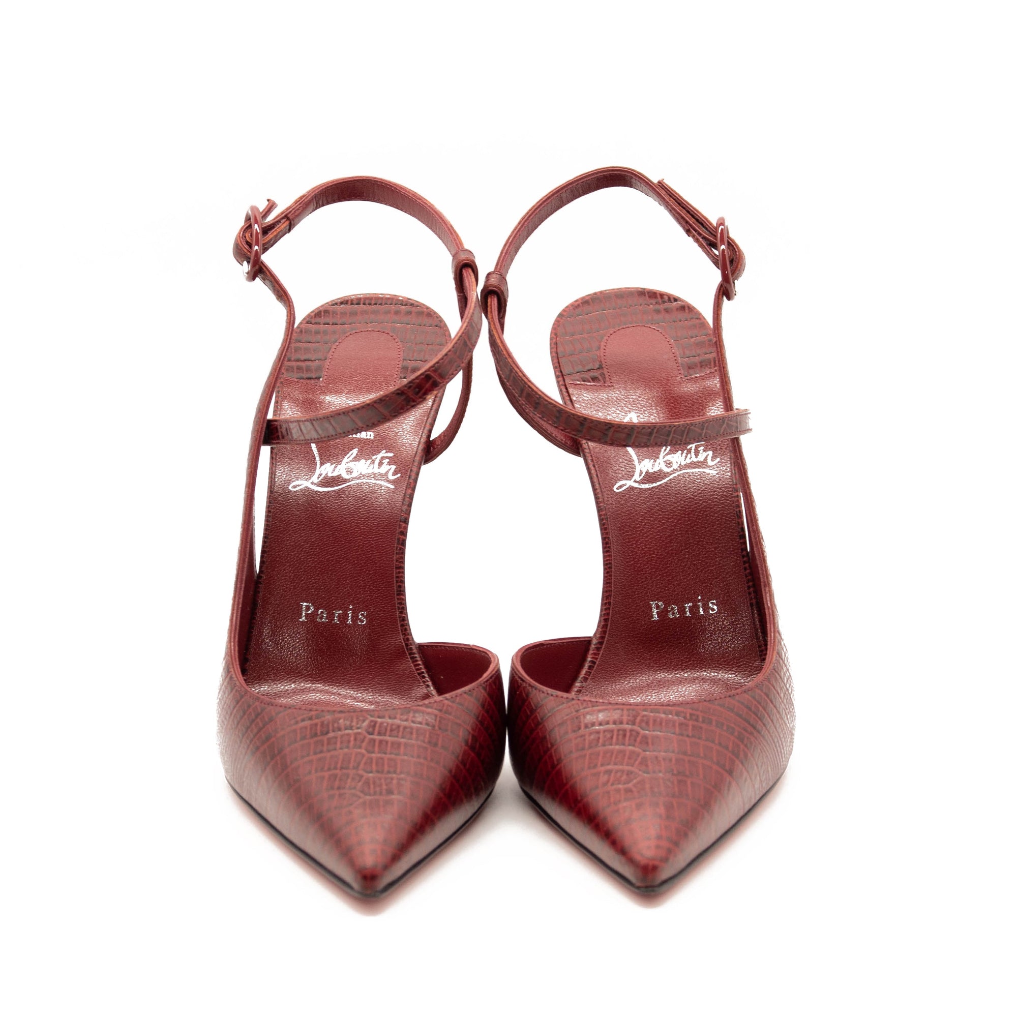 NEW Christian Louboutin Jenlove Lizard Embossed Pointed Toe Pump EU 39