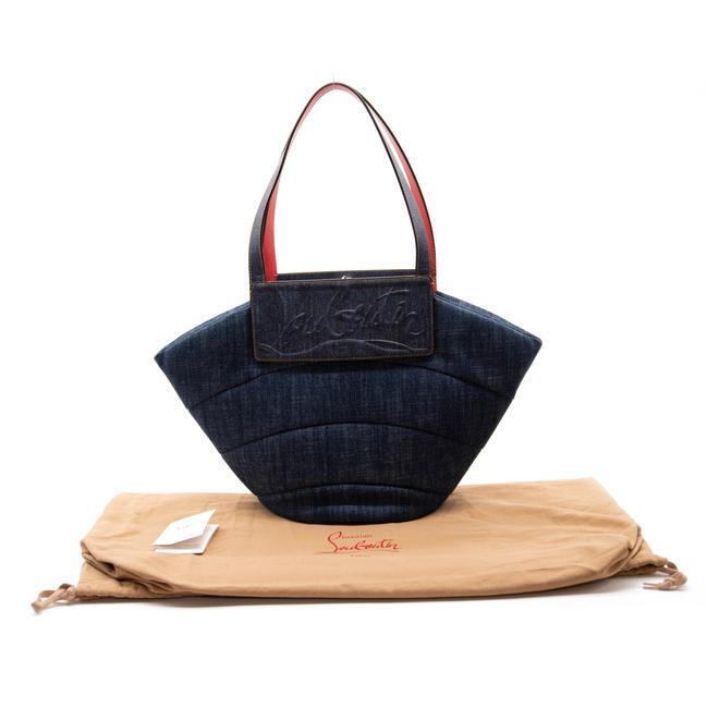 NEW Christian Louboutin Loubishore Miss Shore Weekend Blue Denim Tote