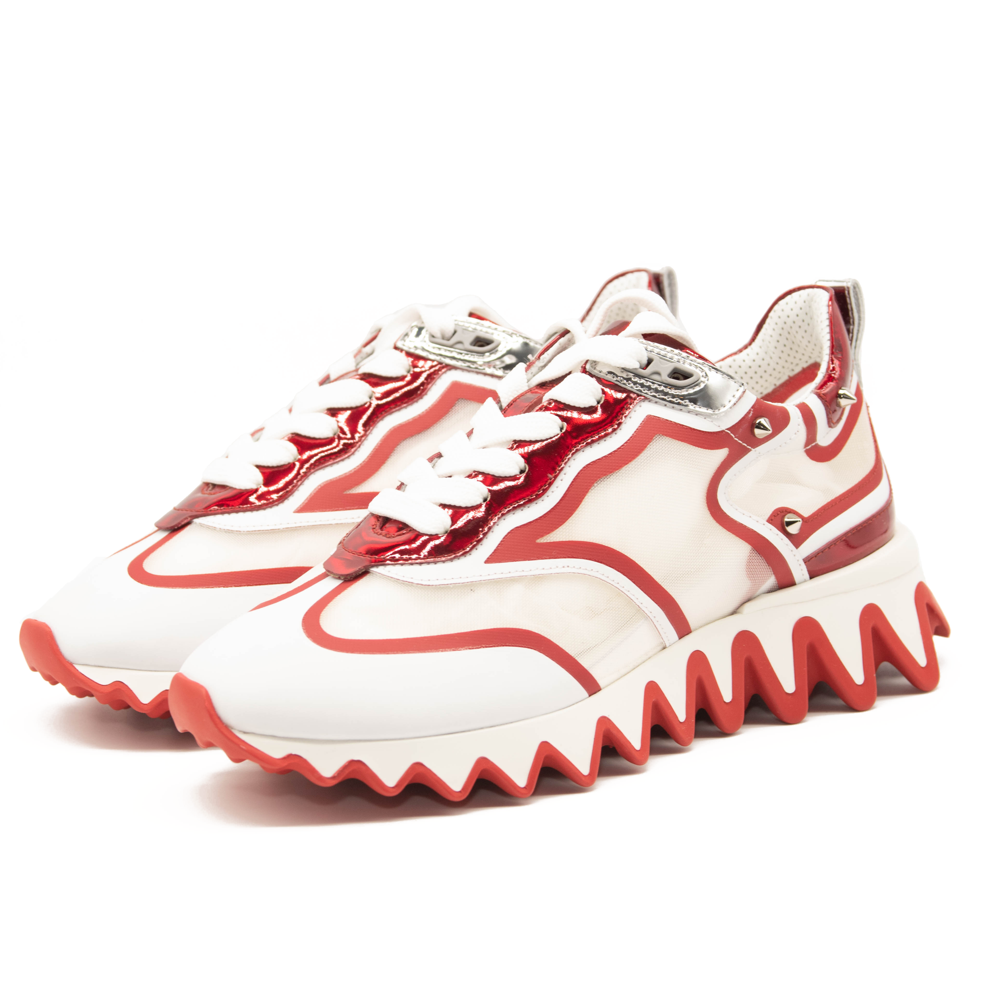 NEW Christian Louboutin Sharkina Sneaker White Red EU 39.5
