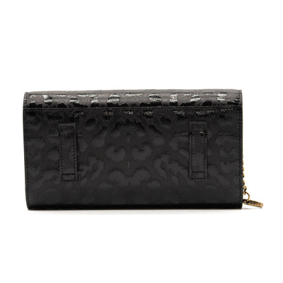 NEW Christian Louboutin Belt Elisa Embossed Black Leather Messenger Bag