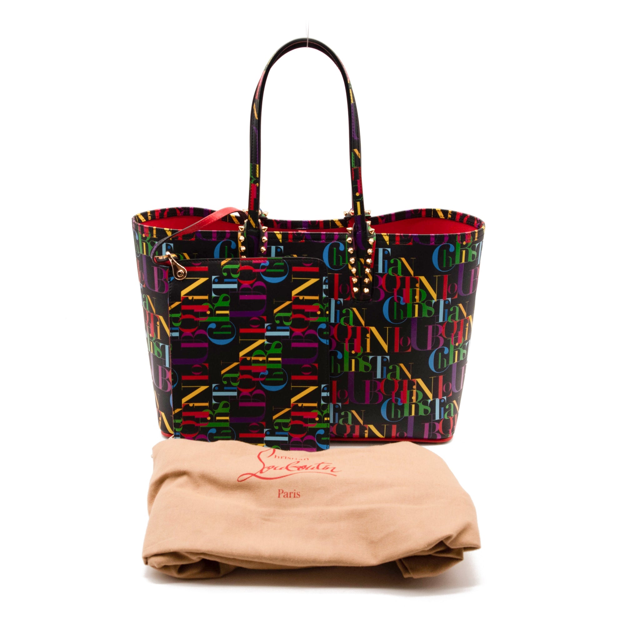 NEW Christian Louboutin Small Cabata Print Leather Tote