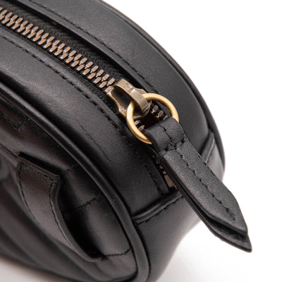 Gucci Calfskin Matelasse GG Marmont Belt Bag 85 34 Black