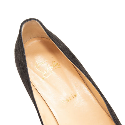 Christian Louboutin Drama Studded Suede Ballet Flats In Black 39