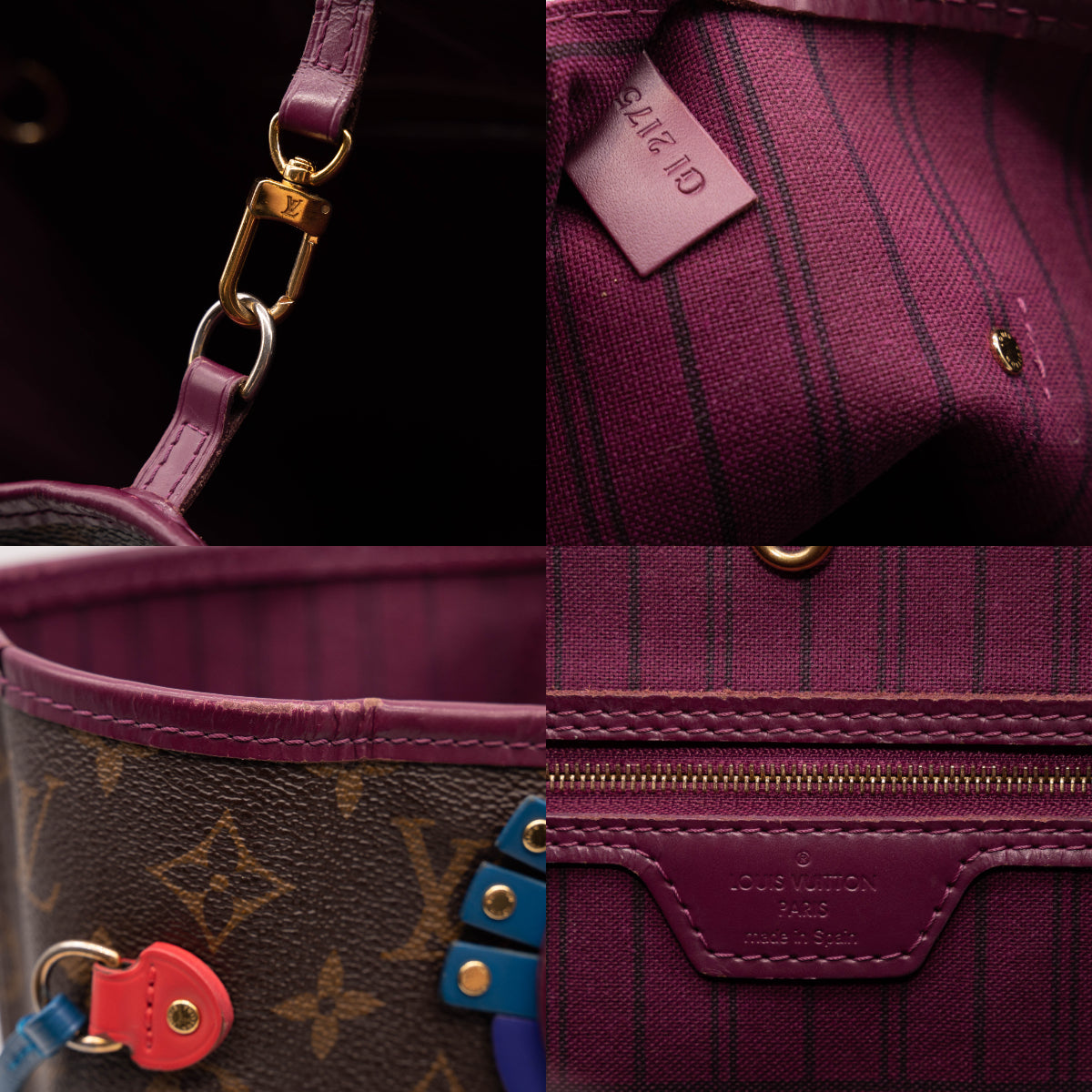 LOUIS VUITTON Monogram Totem Neverfull MM Magenta