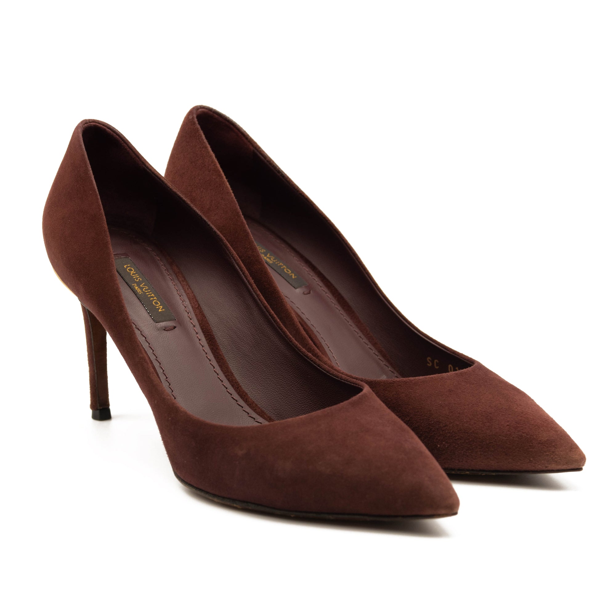 Louis Vuitton Suede Eyeline Pumps 37.5 Amarante